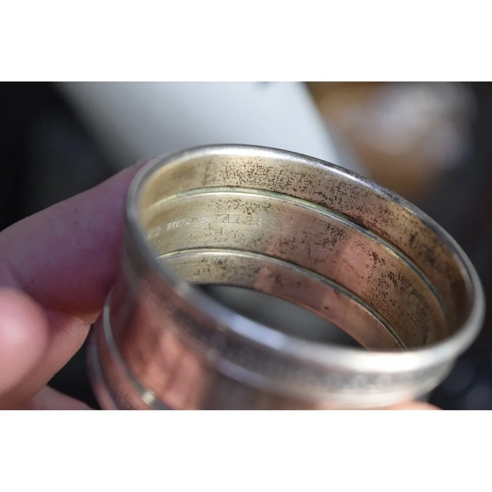 Vintage Gorham 925 Sterling Silver Etruscan Napkin Ring Monogram 